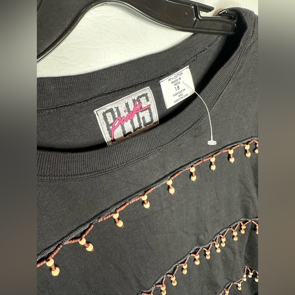 Pink plus size 18 black beaded western style - Picture 5 of 7